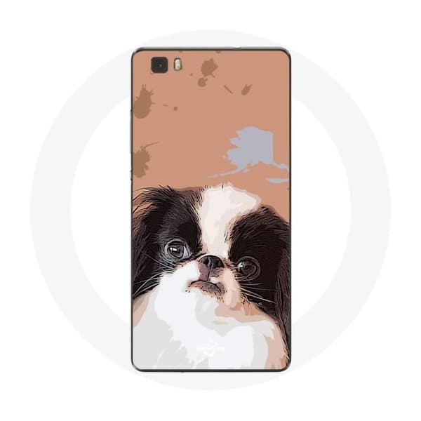 Cover til Huawei P8 Japansk Spaniel Sort og Hvid Hunderace