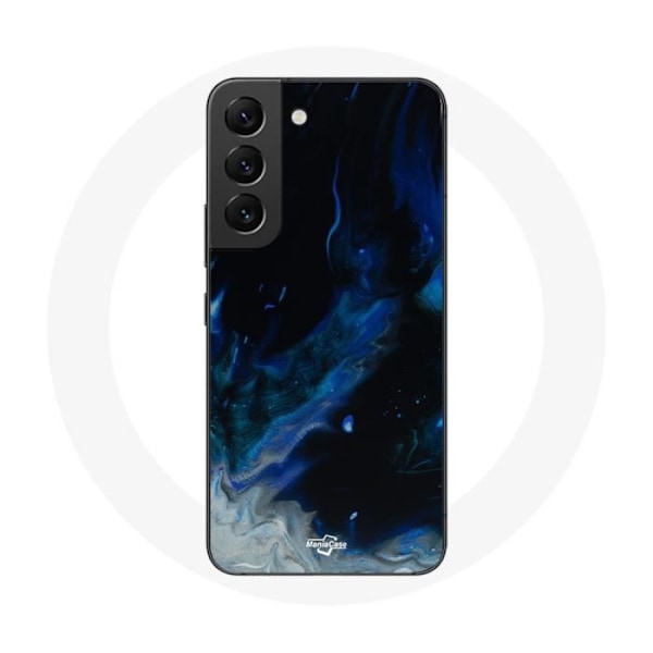Cover til Samsung Galaxy S22 Multifarvede røgskyer i blå, grå og sort på sort baggrund