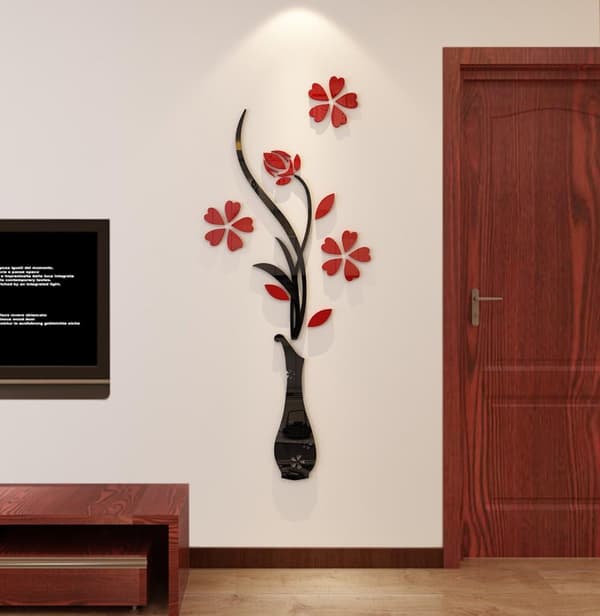 3D Vas Väggmålningar för Vardagsrum Sovrum Soffa Bakgrund Tv Vägg Bakgrund (Röd, 150 x 58 cm)