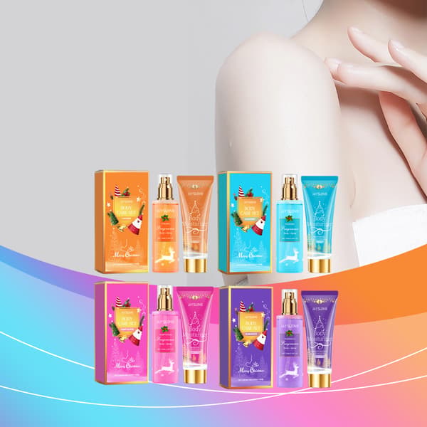 100g + 100ml/box Juldoft Kroppsvårdsset - Bodyspray & Bodylotion för Julpartyn, Långvarig Doft