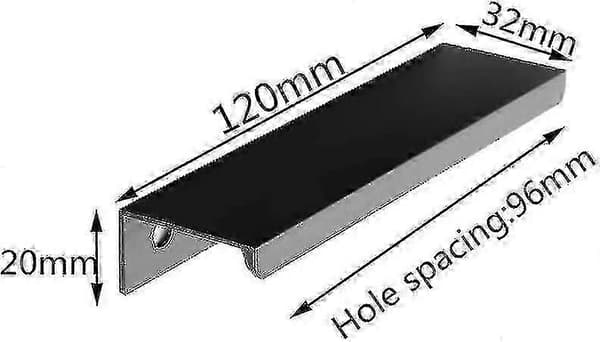 10 Matte Sorte Møbelhåndtak - 96mm Senter-til-Senter Aluminium Legering Trekk (Diskret Design)