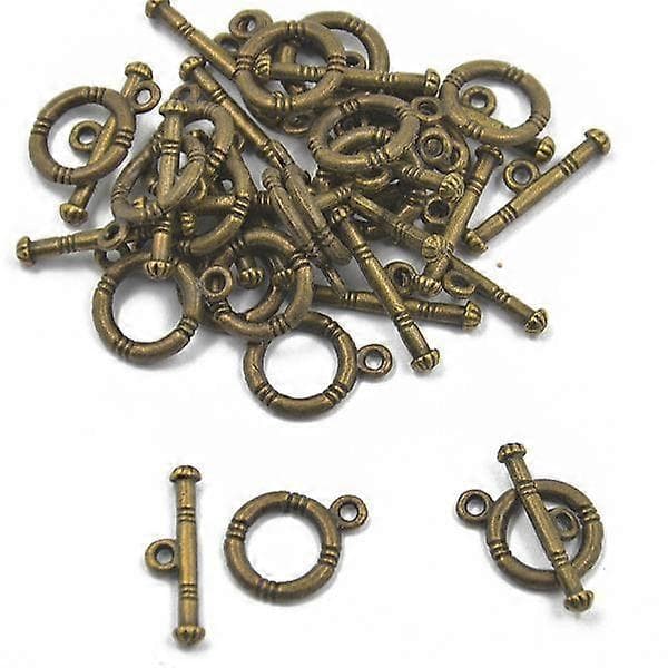 3x20 Sæt Toggle Lås Forbinder Bronze Armbånd Halskæde Smykkefund