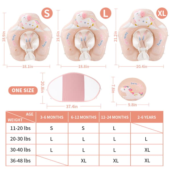 Simring liggring barn simring underarmsring solskydd rosa ponny stil L (Inner diameter 16CM)