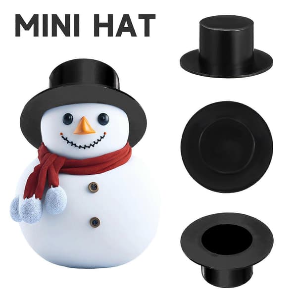 50 stk. Håndlavet Mini Klovnehat Dekoration Julepynt Plastikhat DIY Materiale Størrelse L (Sort)