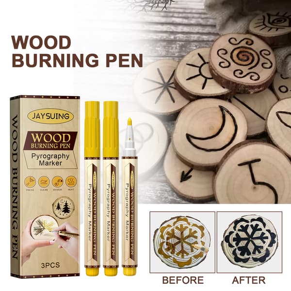 3 st/låda Brännpenna Träbränning Underlägg Skärbräda DIY Design Brännpyrografipenna