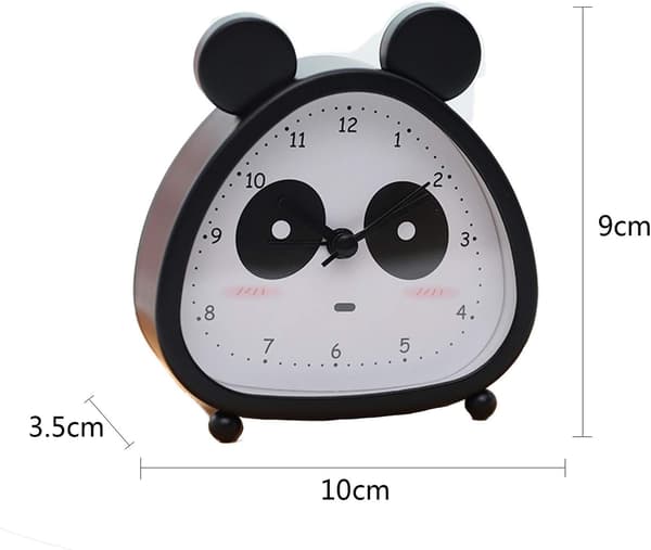 Barn Väckarklocka, Analog Väckarklocka, Panda Mini Tyst Väckarklocka med Högljudd Väckarklocka, Batteridriven