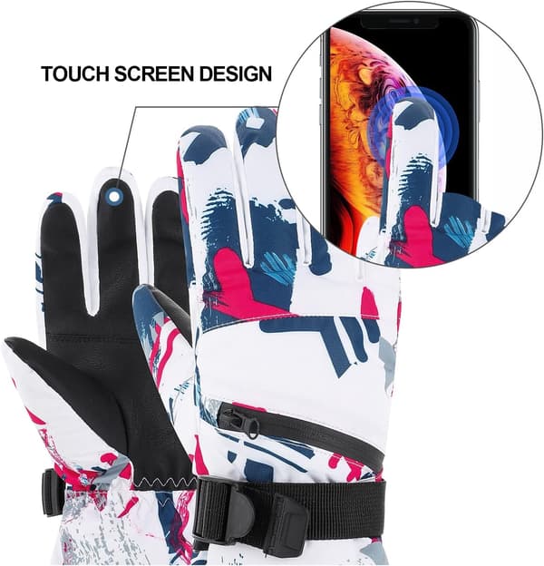 Skihandsker vandtætte touch screen vindtætte varme sne
