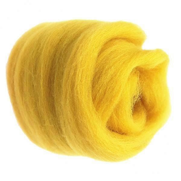 5x10g Håndlaget Ulltoppfiber roving for tovematerialer Mørk gul