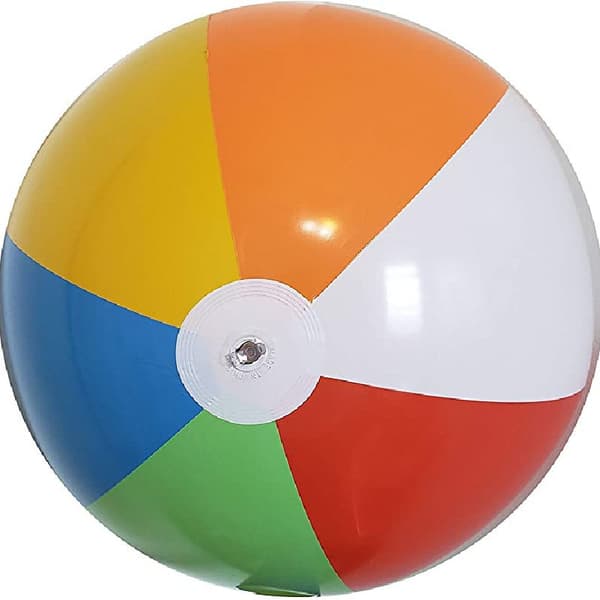 Oppustelige strandbolde 6-pak, regnbuefarvede strandbolde til poolen