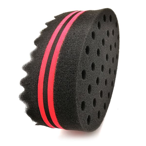 Hår Svampbørste, Sæt af 2 Dobbeltsidede Små Huller (8mm Hul) Afro Curl Coil Wave Hår Svampbørste