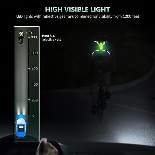 LED Justerbar Reflexväst med Väska Nattlöpning Ridning Reflexväst