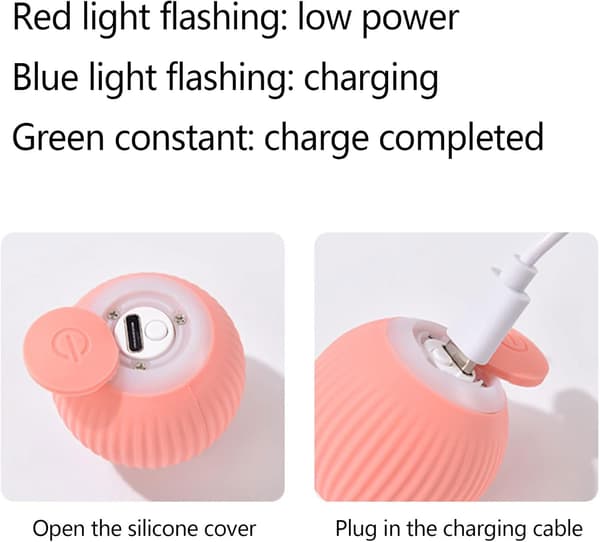 Interaktiv Kattelegetøj - Smart USB Genopladelig Kattebold - Kattelegetøj med Lys - Gave - Blå
