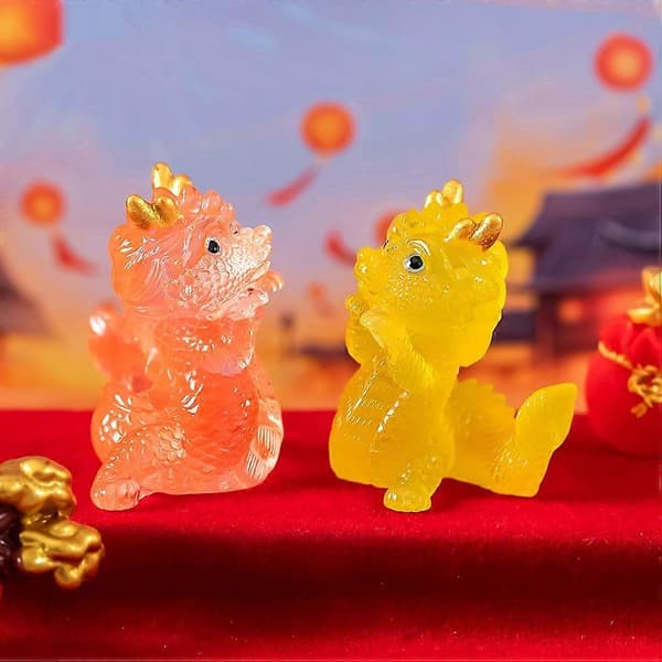 4 stk. Dragefigur Hage Landskap Dragepynt Mini Drage Hageoppsett Dekor