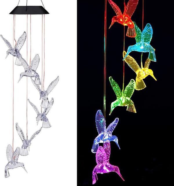 Solar Kolibri Vindspil Lys LED Jule Vindspil Lys Landskabslys Havelampe L