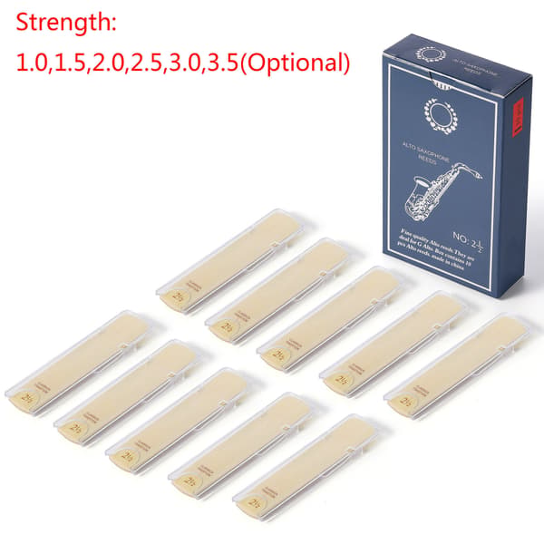 10 Alttosaksofonin ruokoja, kovuus (1.0, 1.5, 2.0, 2.5, 3.0, 3.5) 3