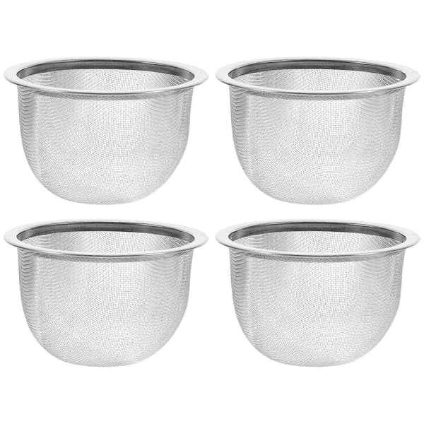 4 stk. tefilter i rustfrit stål, holdbart tesigte, hjemmetesigte, teinfuser