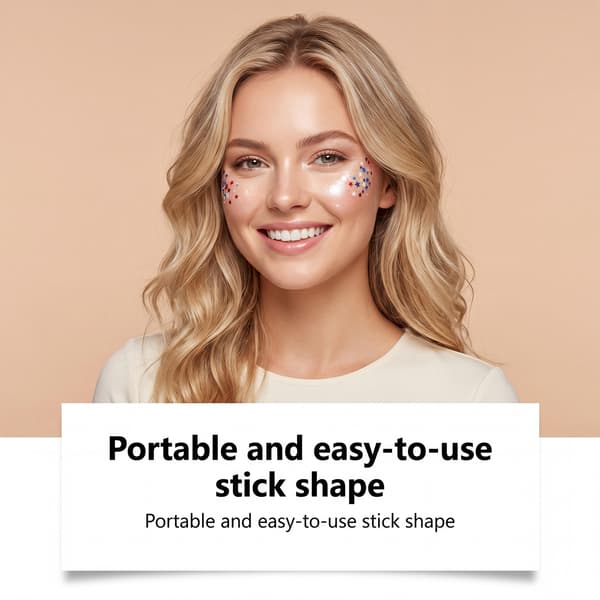 15g/boks Star Glitter Makeup Stick, flerfarget glitter og perlemor, multifunksjonell, bærbar og enkel å bruke.