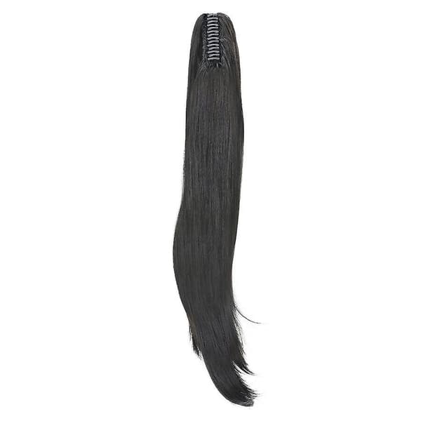 22\" lang glat hestehale-extension med klemme til kvinder black brown