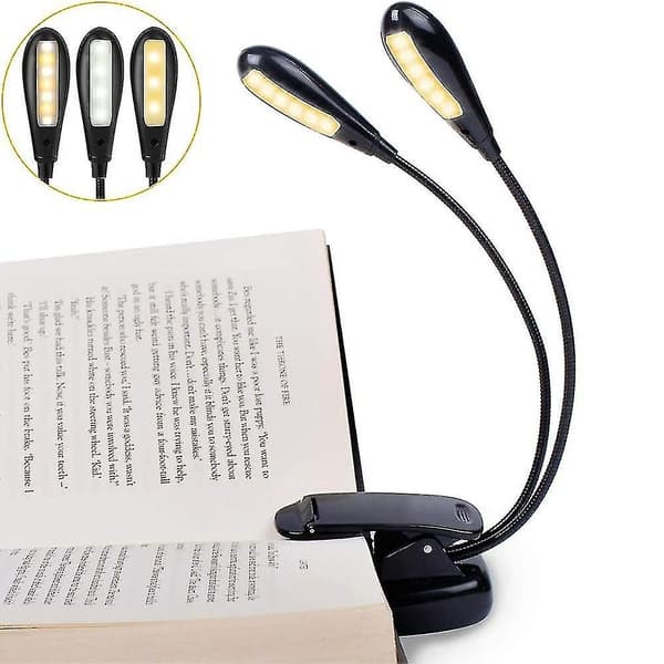 (NY) LED-læselampe bog, klemmelampe boglampe USB genopladelig