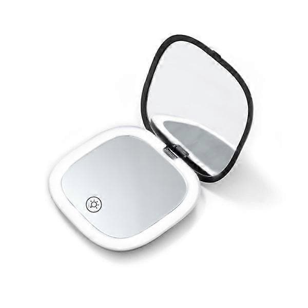 (Ny) Kompakt LED-speil med 3x forstørrelse - USB-C oppladbart (svart)