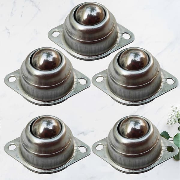 5 STK Universalhjul Robot Styring Hjul Stål Kulehjul Universal Kule Rund Bil Styring Universalhjul Robot Modellbygging (Sølv)