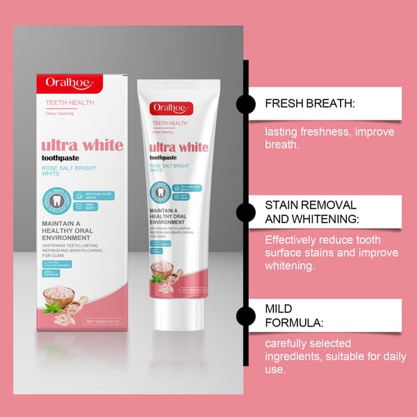 100g/boks Rose Whitening Stain Removing Tannkrem for menn
