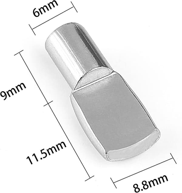Hyllebærere - 6 mm, nikkelbelagt (40 stk)