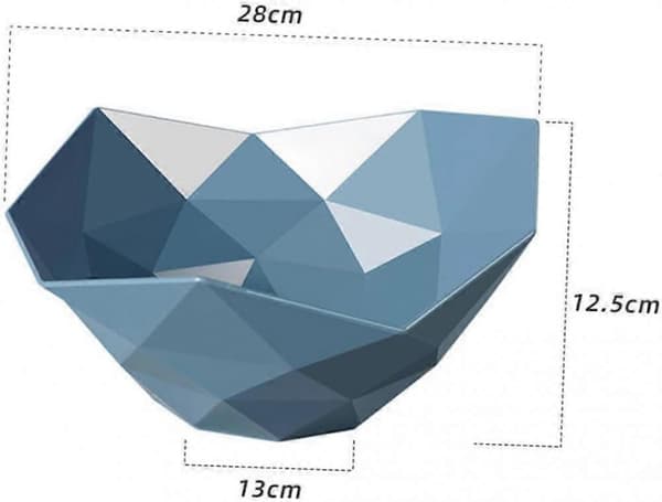 （Blå-S）Geometrisk design falmeløs godteri- og fruktskål for husholdnings- og kjæledyrfester