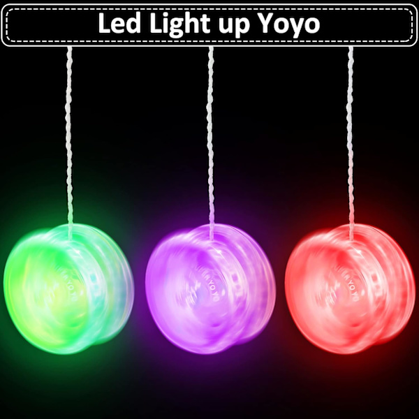 9 stk. LED Lys Yo-Yo Responsive Kugleleje Yo-Yo Plastik Responsive