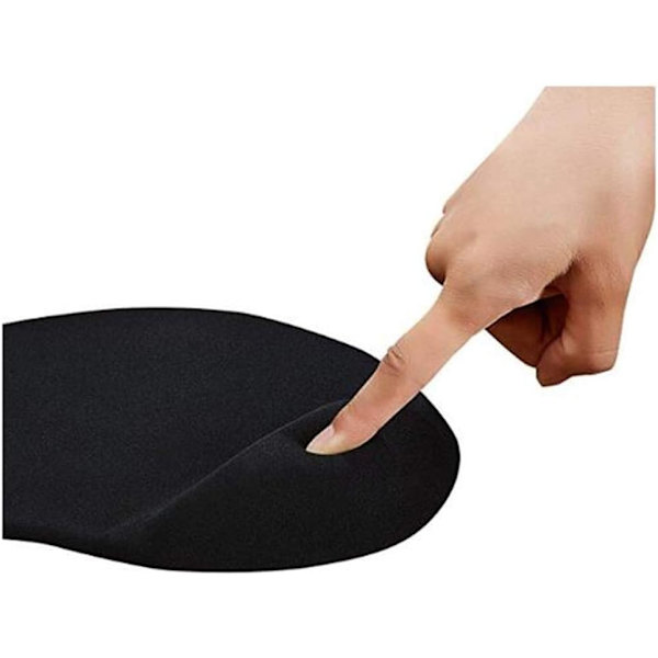Musemåtte med håndstøtte, ergonomisk håndledsstøtte, skridsikker musemåtte med håndstøtte (sort)