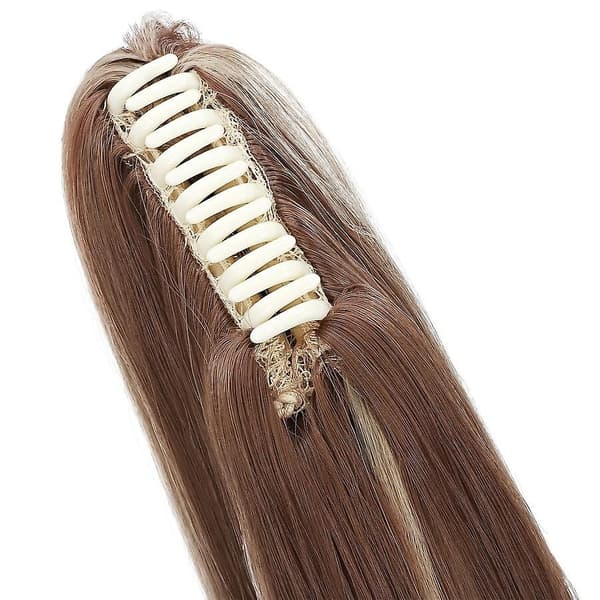 22\" lang glat hestehale-extension med klemme til kvinder light brown & blond