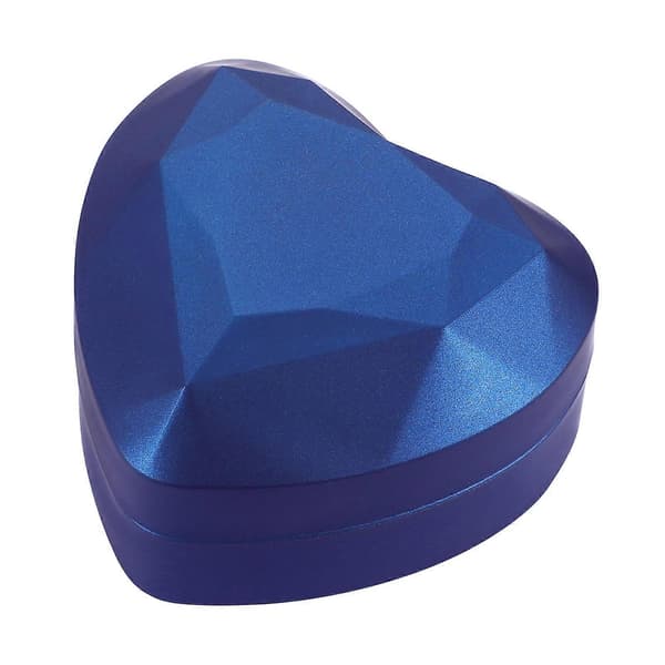 VOSAREA LED Lysende Hjerteformet Ringboks Ring Øredobber Etui for Frieri Valentinsdag (Blå)