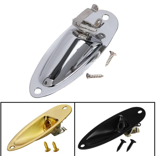 Pickup jack 6,35 mm bådformet pickup jackstik egnet til Stratocaster elektrisk guitar silver
