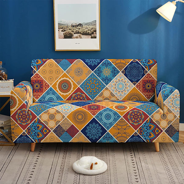 Sittplats stretch soffaöverdrag halkfritt sofföverdrag retro soffaöverdrag