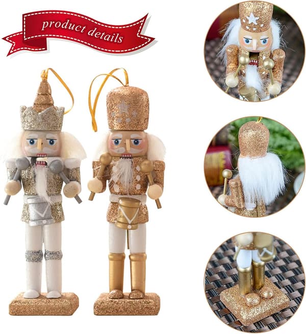 5 stk. Nøtteknekker julepynt, 12 cm Nøtteknekker soldat