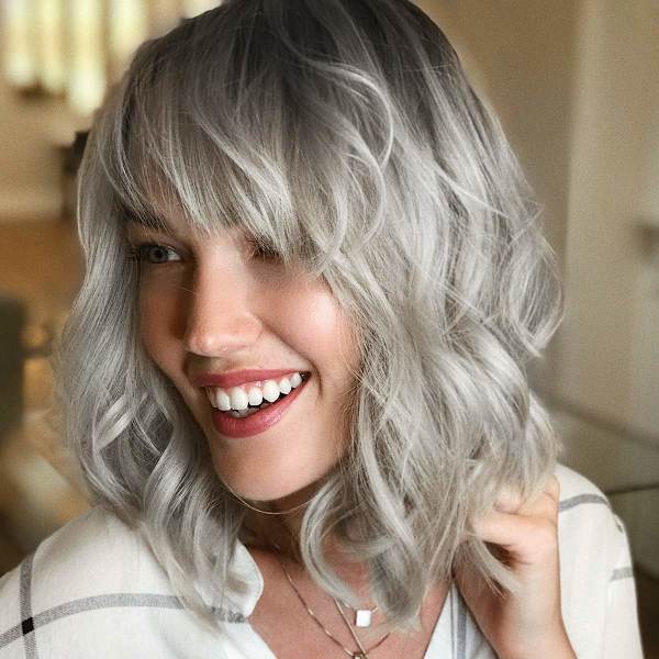Silver kort lockig damperuk