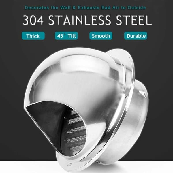Ventilationsrist, 6\" Rund Væg Hætte Ventilation, 304 Rustfrit Stål Ventilationsudløb (ø150mm)