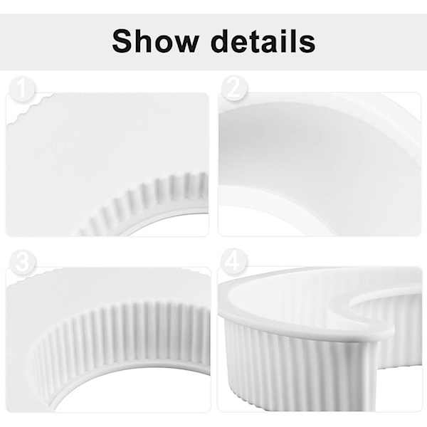 3D Silikon Halvmåne Silikonkakeform Gjenbrukbar Mousse Kakeform