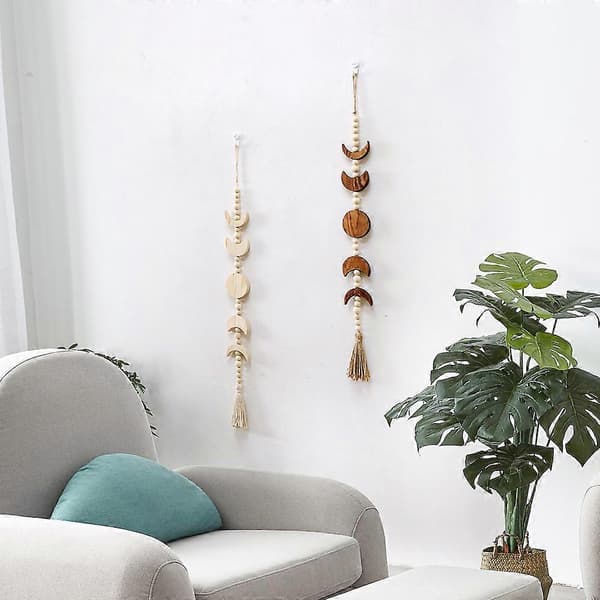 Handvävd solförmörkelsehänge för retro heminredning Beige 75*7cm