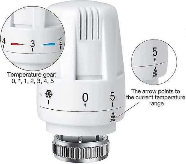(NY) Termostathode 4 stk Termostat M 30 X 1.5 Radiatorventil Erstatningshode Med Frostbeskyttelsesposisjon