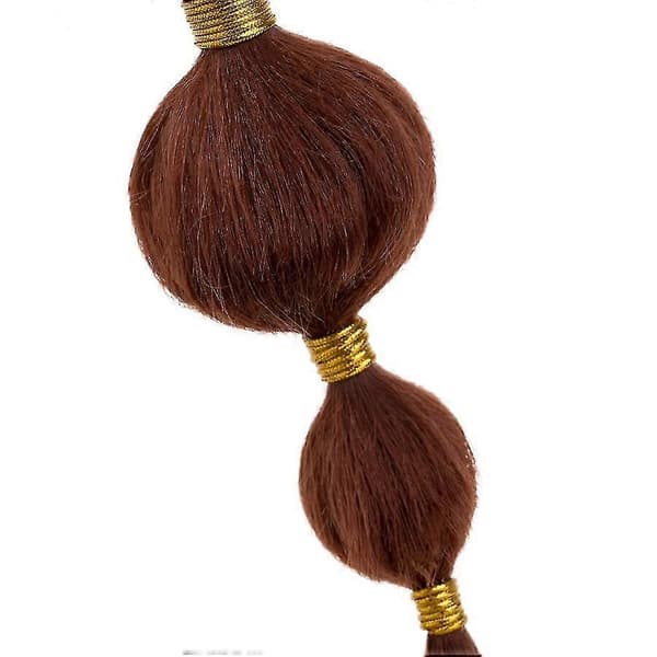 34\" lang boble-hestehale-extensions flettede hårstykker brown