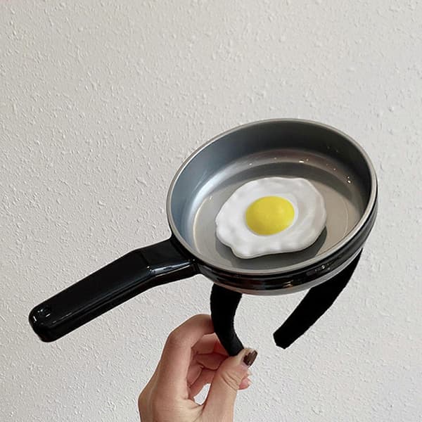 (Ny) Nyhetshårbånd Stekte egg Morsomme hårbånd Festnyhetshodeplagg