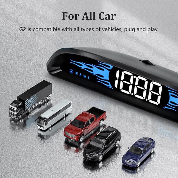 (NY) Speedometer, Automatisk Tid- og Hastighedsvisning, Bil Head-Up Display, Gælder for Alle Køretøjer