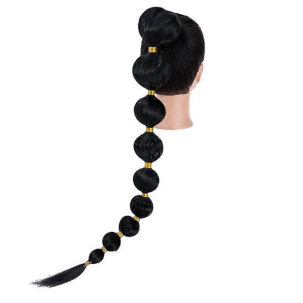 34\" lang boble-hestehale-extensions flettede hårstykker black