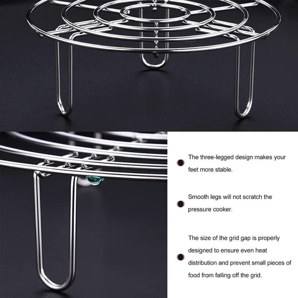 Sæt med 2 madlavningsriste i rustfrit stål, rund dampkoger