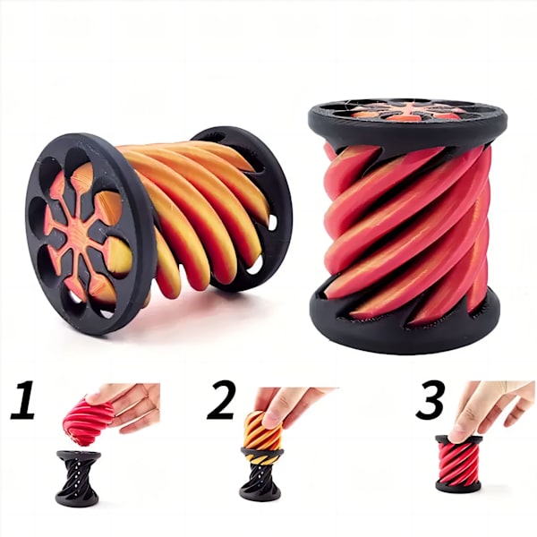 Decompression Legetøj Push-Push 3D Print Decompression Artefakt Spiral 3D Pædagogisk Legetøj B