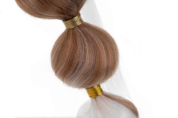 34\" lang boble-hestehale-extensions flettede hårstykker brown white