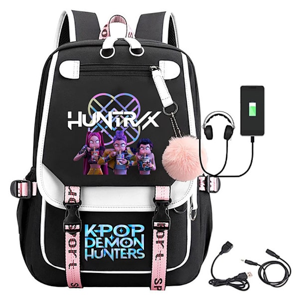 KPOP Populär Devil Hunter Anime Ryggsäck Söt Tecknad Studentväska AA