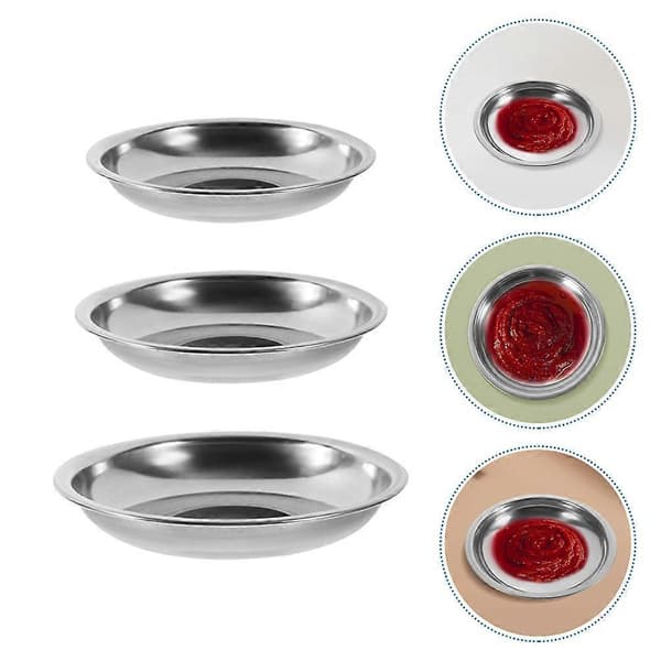 6 stk. metalskåle til saucer, dyppeskåle i rustfrit stål, tallerken til chiliolie