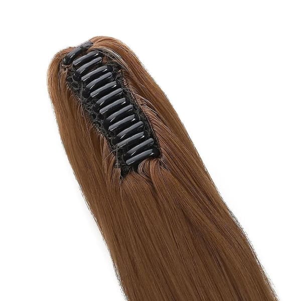 22\" lang glat hestehale-extension med klemme til kvinder lightbrown